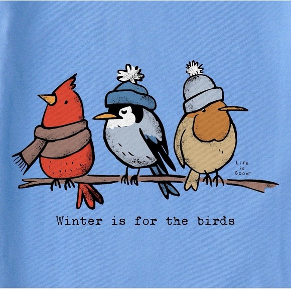 Life is Good Shady Winter Is For The Birds Long Sleeve Crusher Tee Womens Size M - Picture 2 of 14